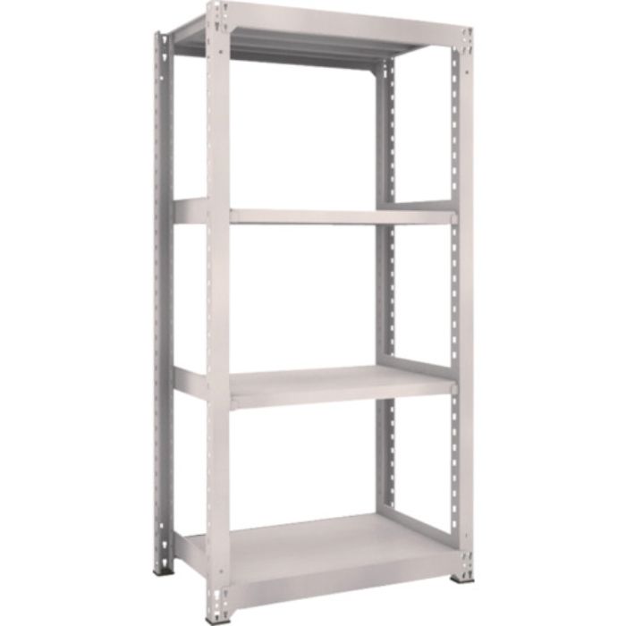 TRUSCO スチールラック M5型中量棚 900×571×H1800 4段 単体 ネオグレー(Tcode:5063825)