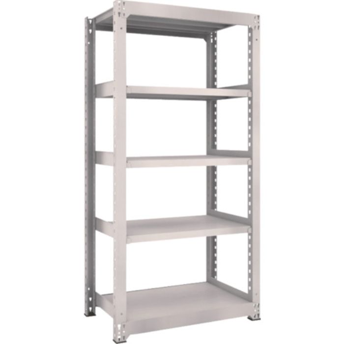 TRUSCO スチールラック M5型中量棚 900×571×H1800 5段 単体 ネオグレー(Tcode:5063841)