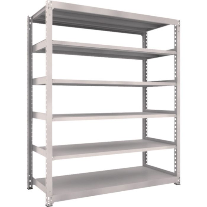 TRUSCO スチールラック M5型中量棚 1800×721×H2100 6段 単体 ネオグレー(Tcode:5062322)