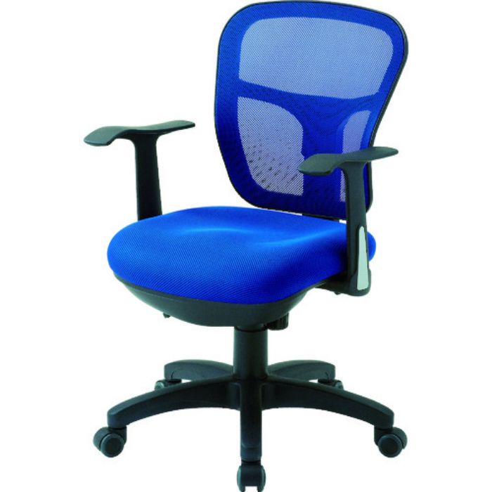 TRUSCO オフィスチェア MC-2A 背面メッシュタイプ肘付 ブルー(Tcode:4143779)