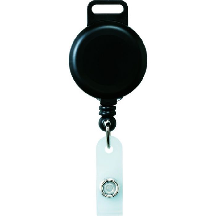 OP 名札用ストラップ リールクリップ 1個 縦87×横33mm 黒色(Tcode:8081924)