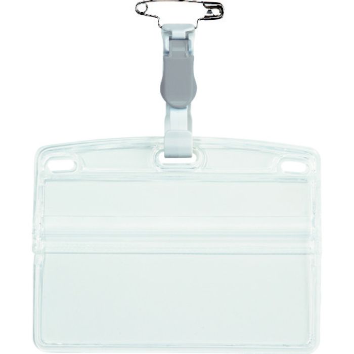 OP タッグ名札 プラクリップ両用 名刺サイズ 10枚 灰(Tcode:4723147)