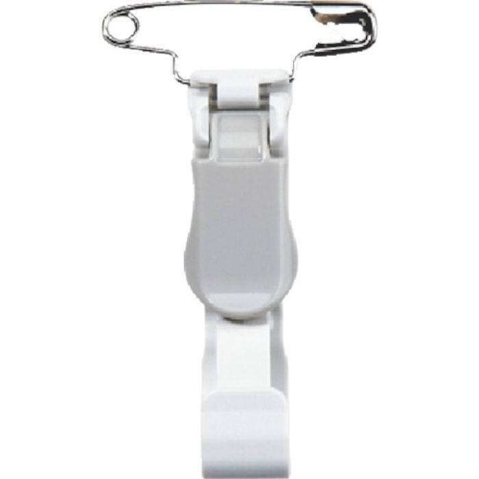 OP 名札用プラクリップ 安全ピン付 灰 (10個入)(Tcode:8576087)