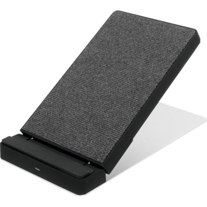 オウルテック Qiワイヤレス充電器 スタンドタイプファブリック調 ブラック(Tcode:2616783)