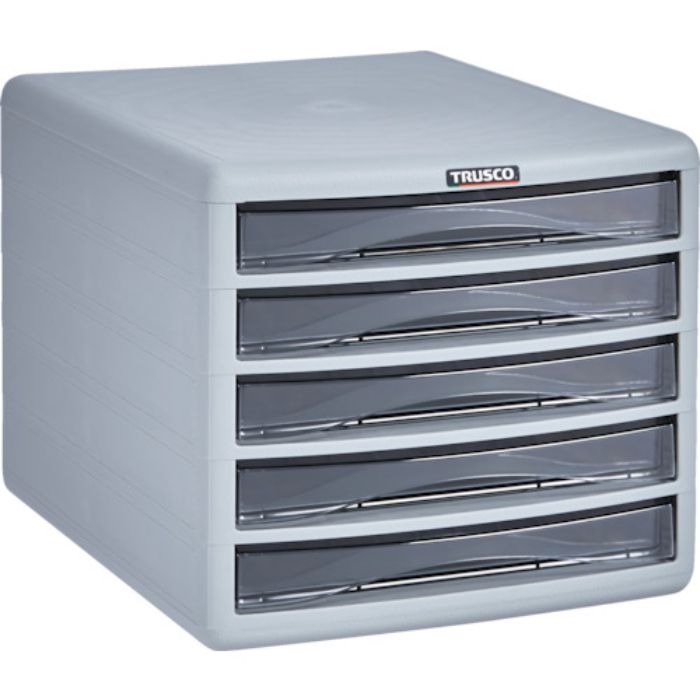 TRUSCO プラスチックレターケース A4浅型タイプ 5段(Tcode:1546)