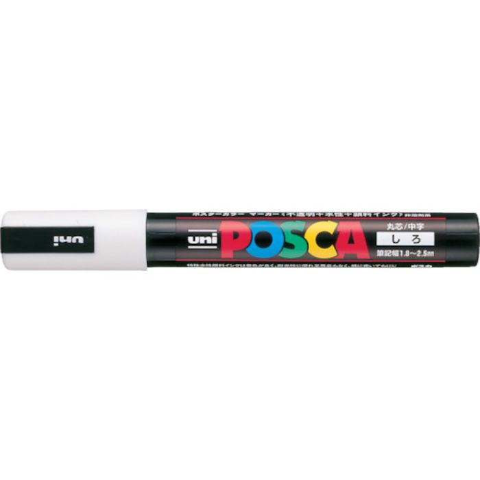 uni 水性顔料マーカー ポスカ 中字丸芯 白(Tcode:3654044)