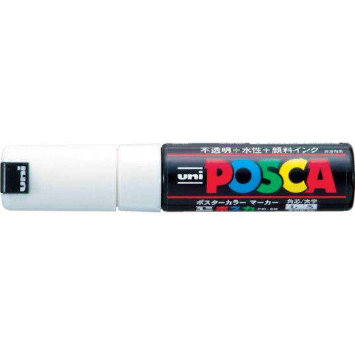uni 水性顔料マーカー ポスカ 太字角芯 白(Tcode:3654125)