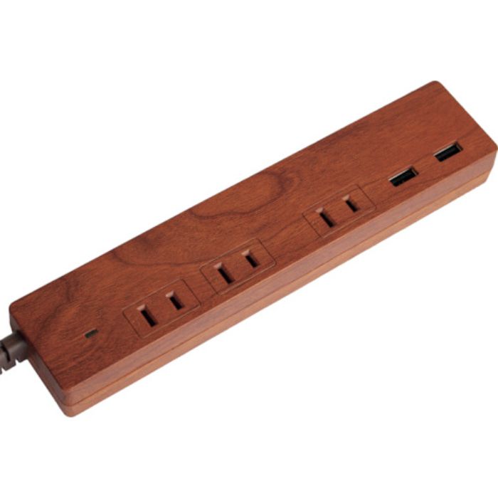 Fargo NATURAL WOOD TAP AC3個口 2.1A USB 2ポート ダークウッド