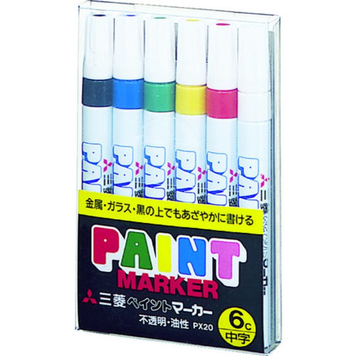 uni ペイントマーカー油性中字6色セット(Tcode:4418859)
