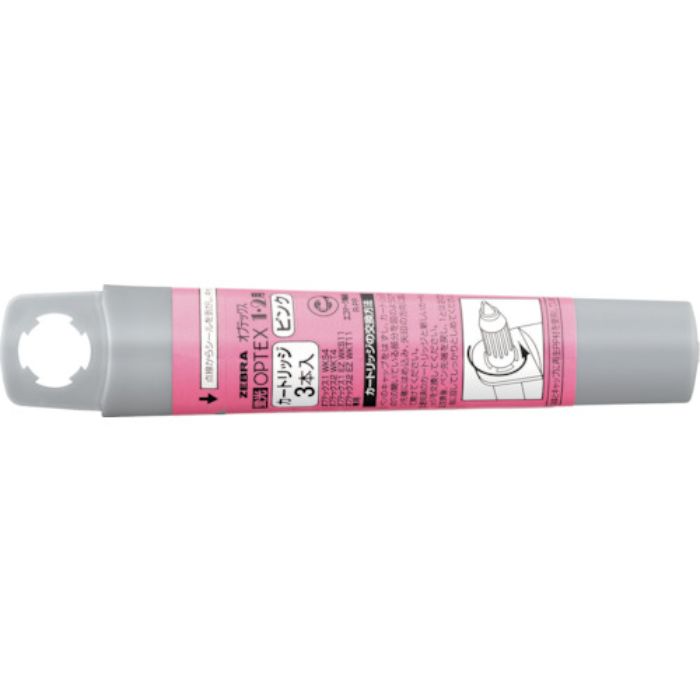 ゼブラ 蛍光ペン 蛍光オプテックス1・2用カートリッジ(3本入) ピンク(Tcode:4127983)