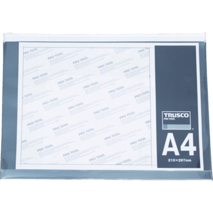 TRUSCO ファスナー付クリアケース A4(Tcode:8557726)