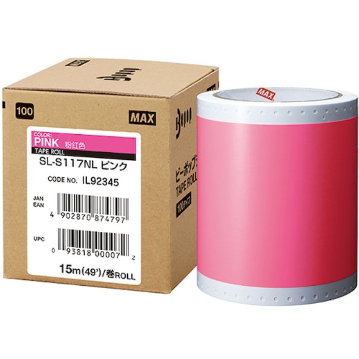 MAX ビーポップ 標準シート 100mm幅シート SL-S117NL ピンク (15m×1巻入) (Tcode:5215396)