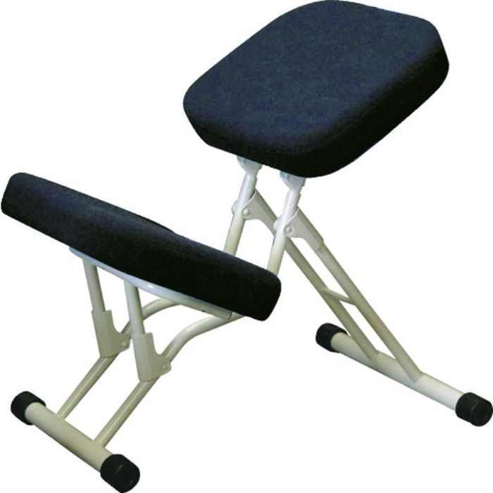 セイコー 作業チェア セブンポーズチェア ホワイト/ブラック 440×260〜670×450〜800mm(Tcode:8356636)