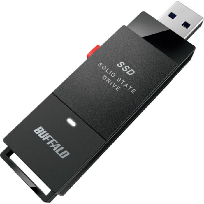 バッファロー PC対応 USB3.2(Gen2) TV録画 スティック型SSD 1TB ブラック Type-C付属(Tcode:3847750)