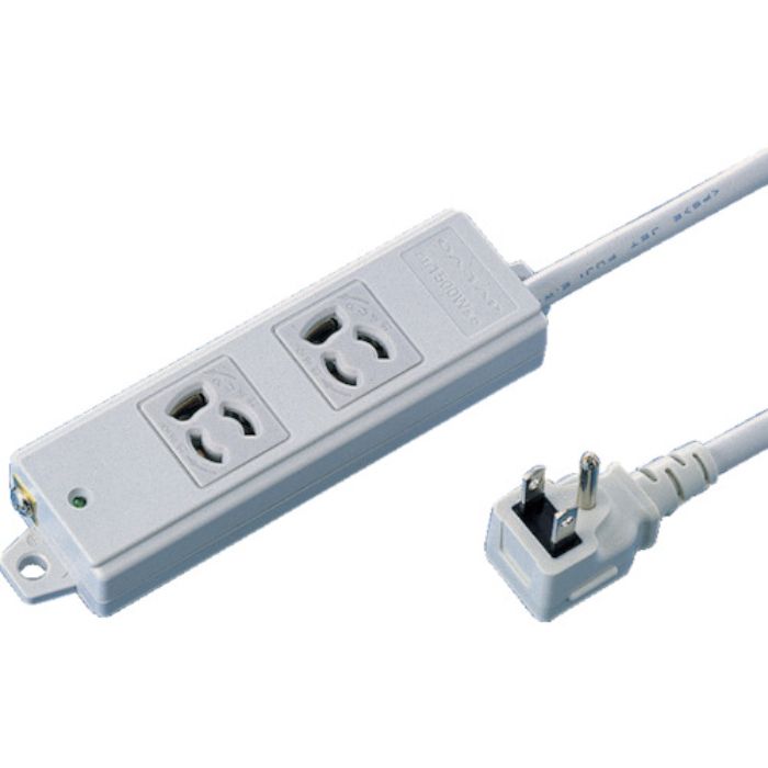 SANWA 工事物件タップ 抜け止めコンセント 2個口 L型 ケーブル長1m(Tcode:8183961)