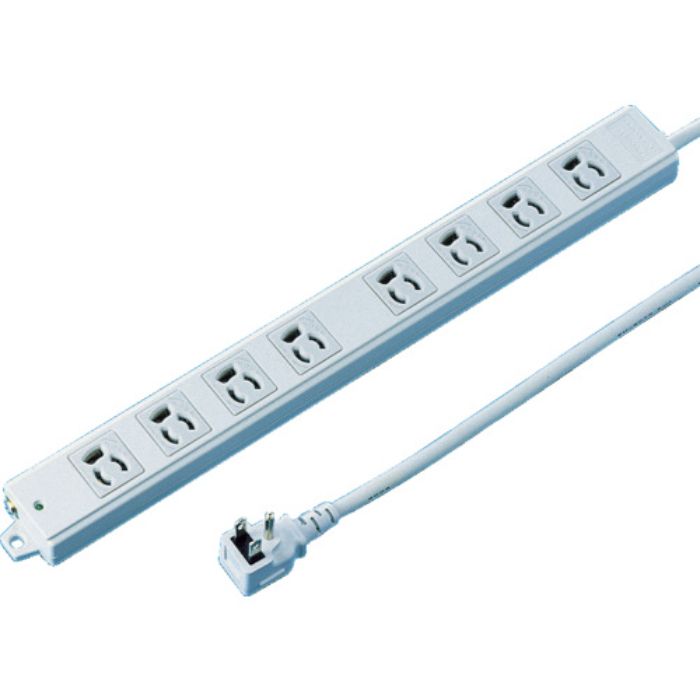 SANWA 工事物件タップ 抜け止めコンセント 8個口 L型 ケーブル長3m(Tcode:8184040)
