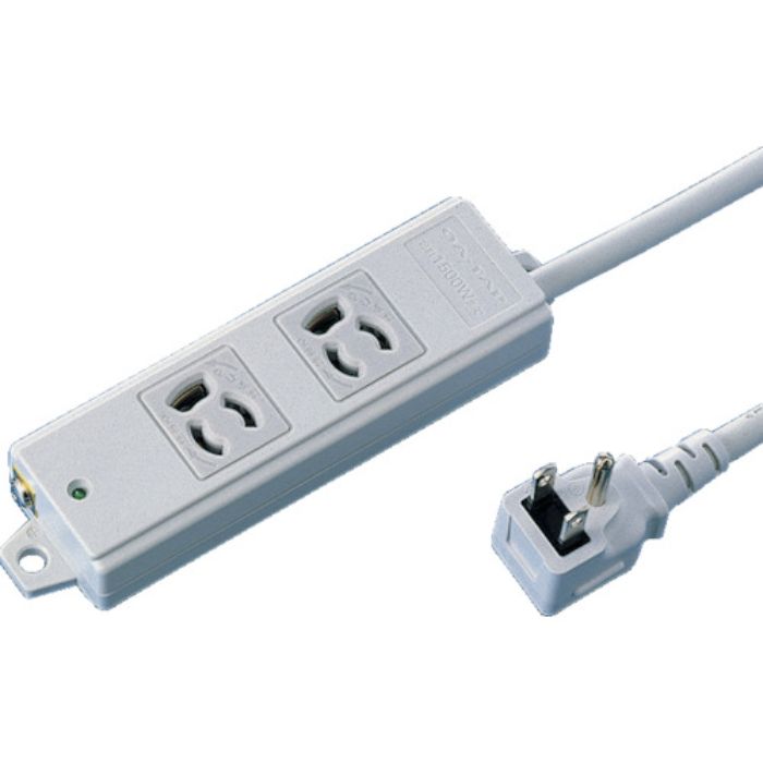 SANWA 工事物件タップ 抜け止めコンセント 2個口 L型 ケーブル長1m(Tcode:8183967)