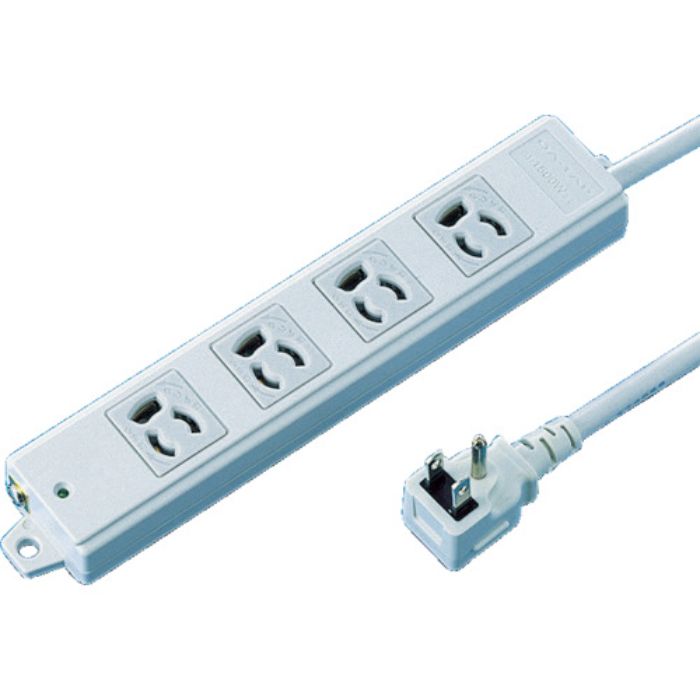 SANWA 工事物件タップ 抜け止めコンセント 4個口 L型 ケーブル長3m(Tcode:8183994)