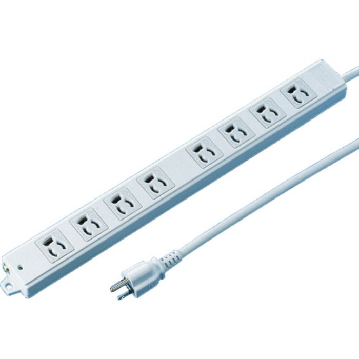 SANWA 工事物件タップ 抜け止めコンセント 8個口 ケーブル長3m(Tcode:8184043)