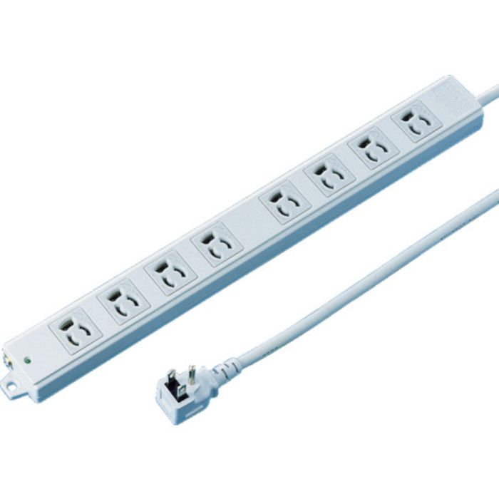 SANWA 工事物件タップ 抜け止めコンセント 8個口 L型 ケーブル長1m(Tcode:8184045)