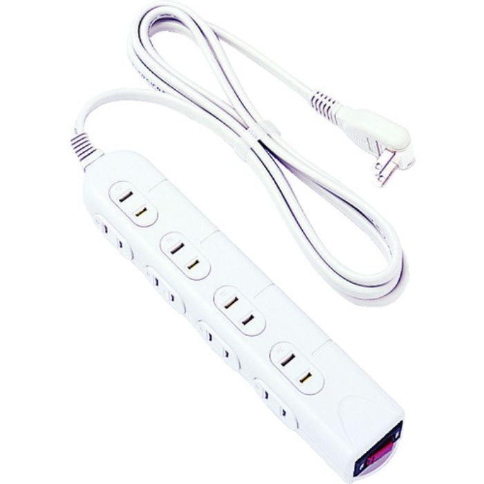 ロアス OAタップ2mシャッター付 2P8個口 ライトグレー(Tcode:3349713)