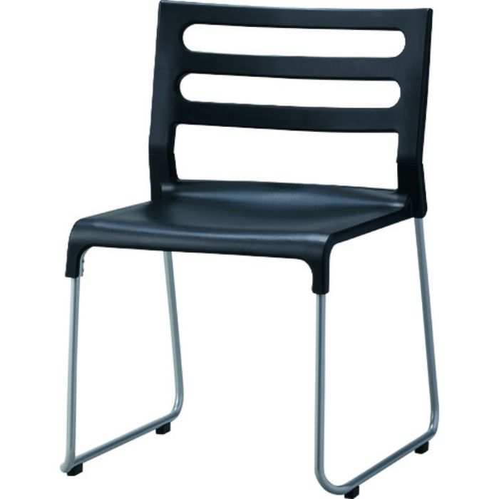 TRUSCO 軽量スタッキングチェア ブラック アルミパイプ 座パッドなし(Tcode:1611132)