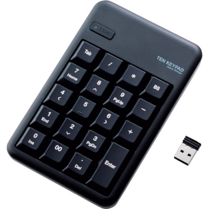 エレコム 2.4GHzワイヤレステンキーパッド ブラック(Tcode:1222558)