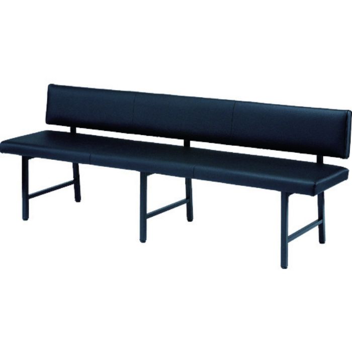 TRUSCO ロビーチェア 背付き 1800×446×420H ブラック(Tcode:3748197)