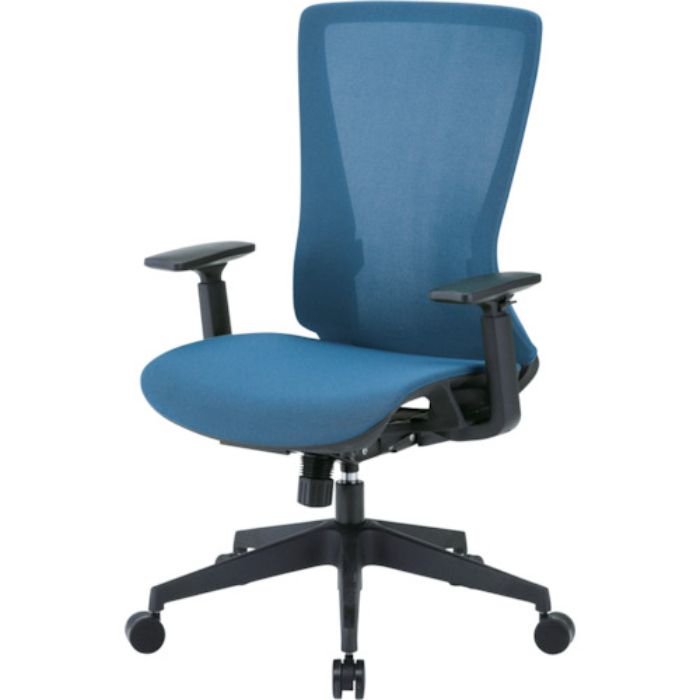 TRUSCO ハイバックメッシュチェア 肘付 ブルー(Tcode:2580337)