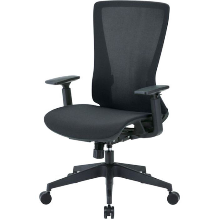 TRUSCO ハイバックメッシュチェア 肘付 ブラック(Tcode:2580339)