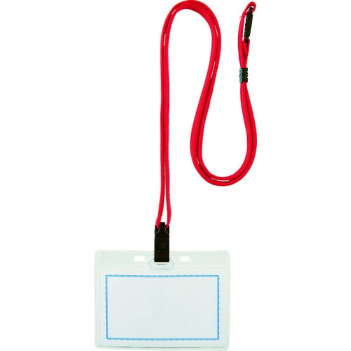 TRUSCO ストラップ付ホイッスル名札 ソフト 赤(Tcode:7879831)