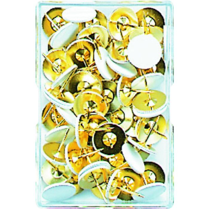 ミツヤ 二重画鋲足長着色白 40本 M10138(Tcode:1951885)