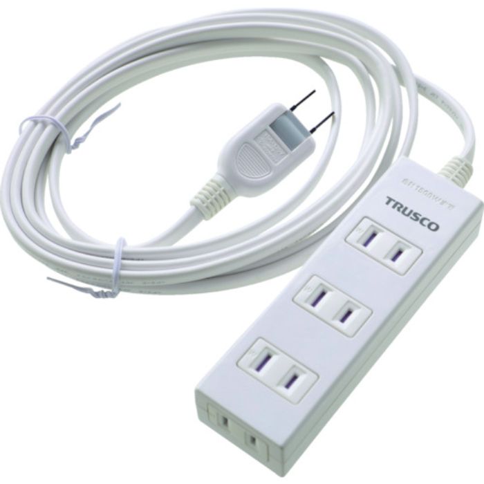 TRUSCO 電源タップ 2P4個口 3M マグネット付(Tcode:2076252)