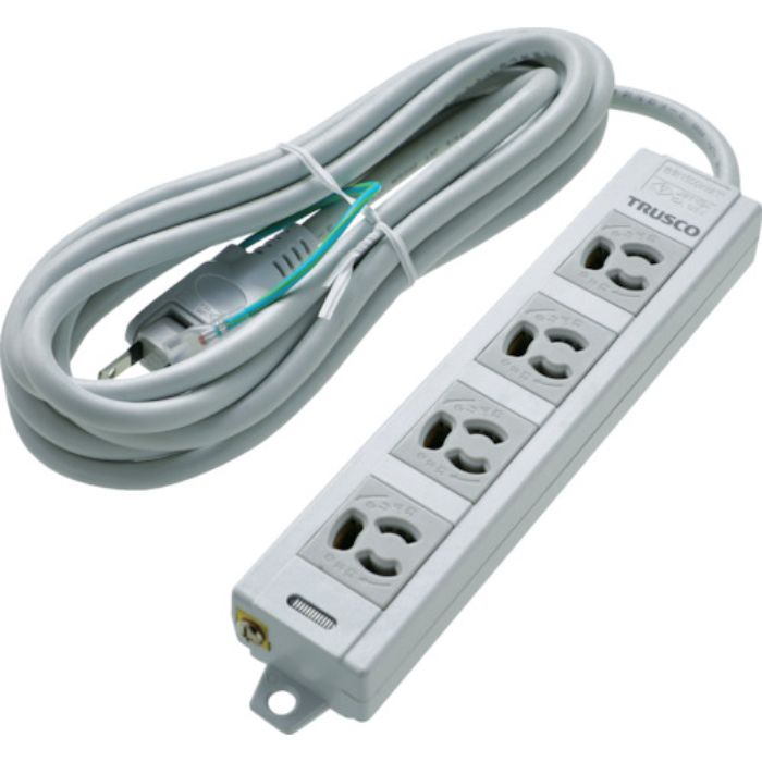 TRUSCO 電源タップ 3P抜け止め4個口 3M アース/マグネット付(Tcode:2076266)