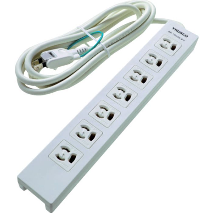 TRUSCO 電源タップ 3P抜け止め7個口 3M アース/マグネット付(Tcode:2076270)