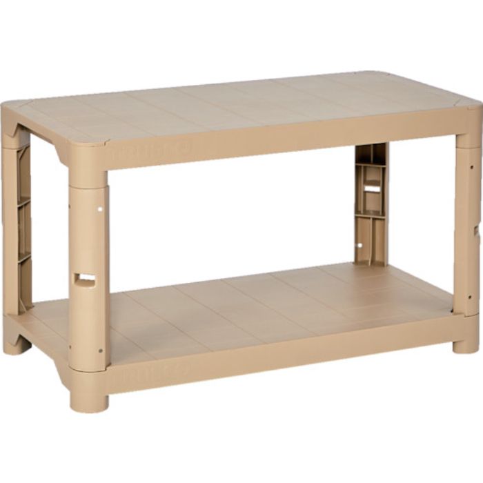 TRUSCO プラ棚 高さ515-2段タイプ コーナーキャップ4個付 ライトサンド(Tcode:2564193)