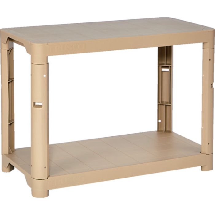 TRUSCO プラ棚 高さ658-2段タイプ コーナーキャップ4個付 ライトサンド(Tcode:2564189)