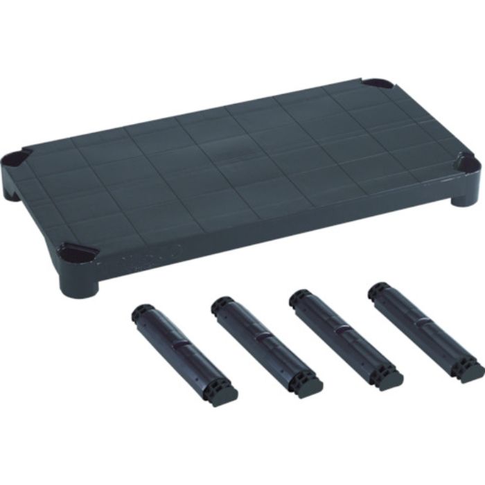 TRUSCO プラ棚用 棚板セット軽量型 脚付 800X350 黒(Tcode:3747115)