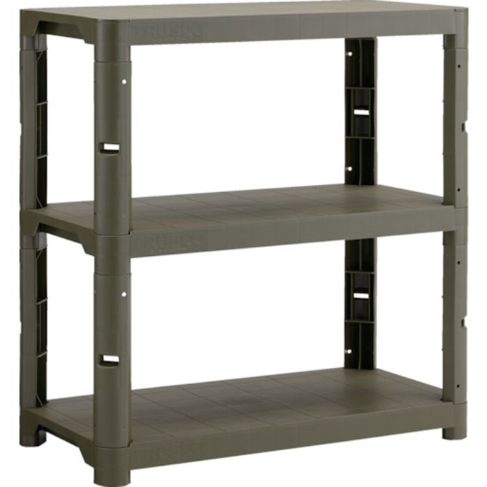 TRUSCO プラ棚 高さ943-3段タイプ コーナーキャップ4個付 つや消しОD(Tcode:2564188)