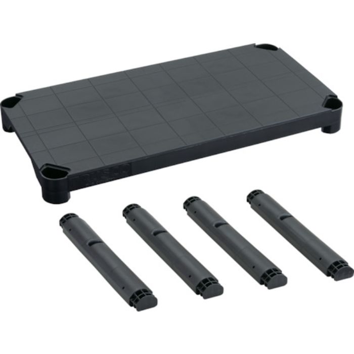 TRUSCO プラ棚用 棚板セット 棚板間隔高さ515mm用脚4本付 つや消しブラック(Tcode:2629934)