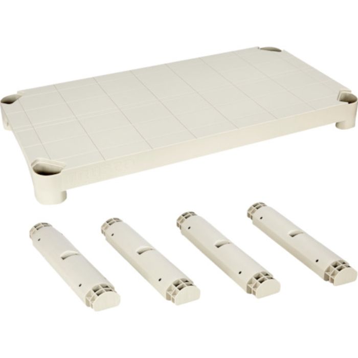 TRUSCO プラ棚用 棚板セット 棚板間隔高さ372mm用脚4本付 ネオグレー(Tcode:2629931)