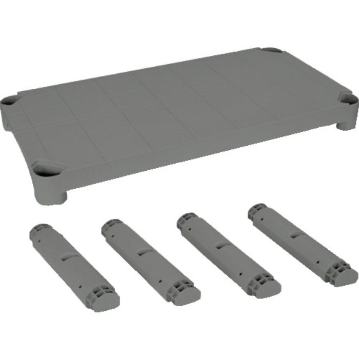 TRUSCO プラ棚用 棚板セット 棚板間隔高さ372mm用脚4本付 アーセナルグレー(Tcode:3686263)