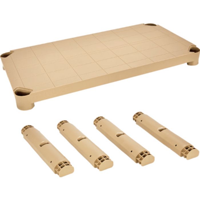 TRUSCO プラ棚用 棚板セット 棚板間隔高さ372mm用脚4本付 ライトサンド(Tcode:2572850)