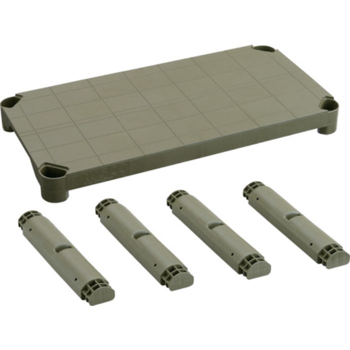 TRUSCO プラ棚用 棚板セット 棚板間隔高さ372mm用脚4本付 つや消しОD(Tcode:2572848)