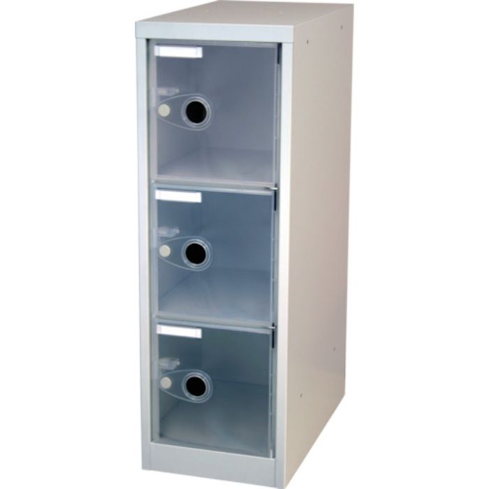 TRUSCO スケルトンロッカー 1列X3段 クリア(Tcode:3668681)