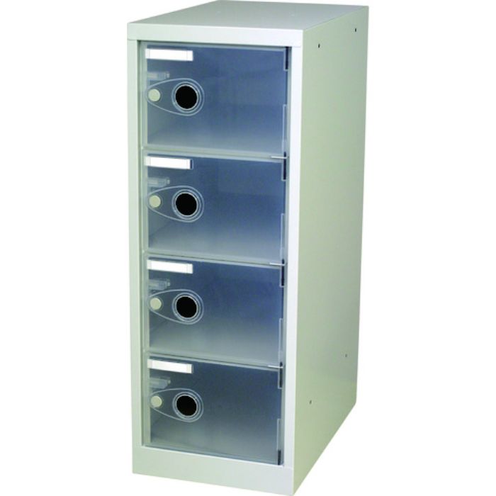 TRUSCO スケルトンロッカー 1列X4段 クリア(Tcode:3668738)