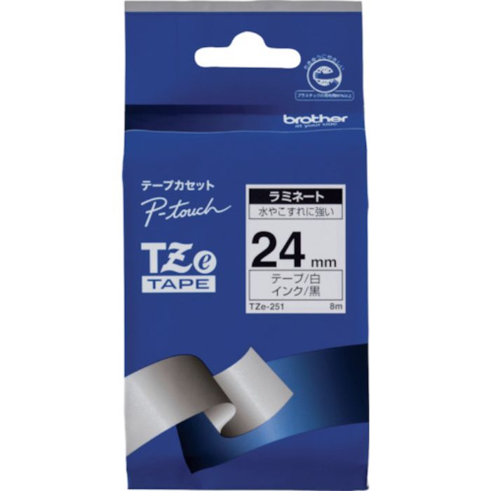ブラザー Tzeテープ 黒文字/白地/24mm(Tcode:3846754)