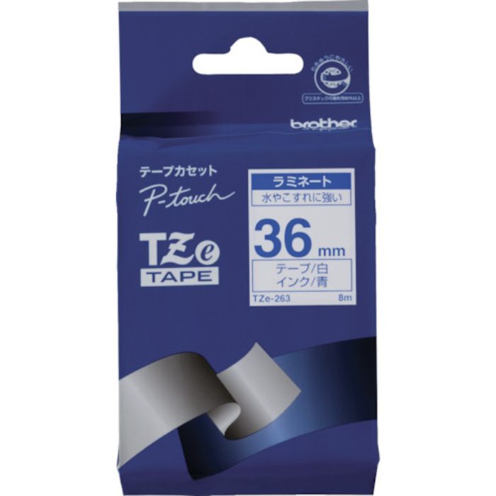 ブラザー Tzeテープ 青文字/白地/36mm(Tcode:3846765)