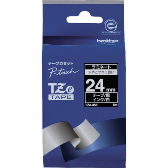 ブラザー Tzeテープ 白文字/黒地/24mm(Tcode:3846772)