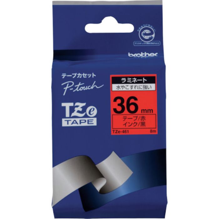 ブラザー Tzeテープ 黒文字/赤地/36mm(Tcode:3846760)